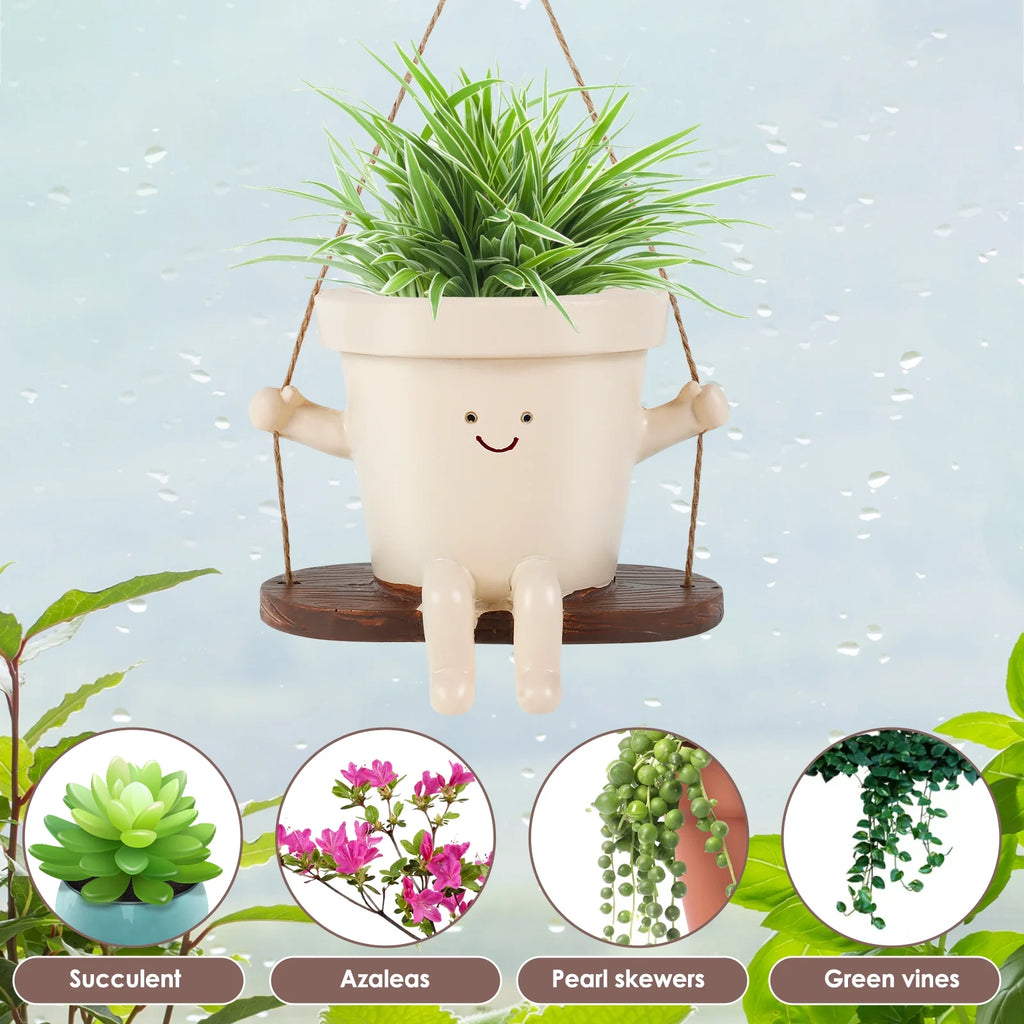Swing Planter Pot Smile Face