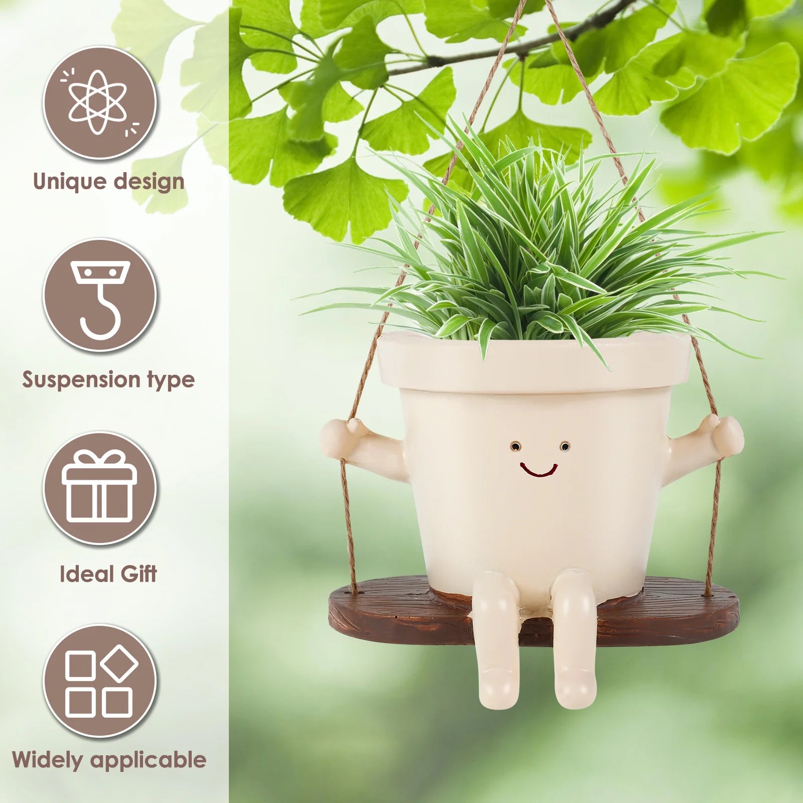Swing Planter Pot Smile Face