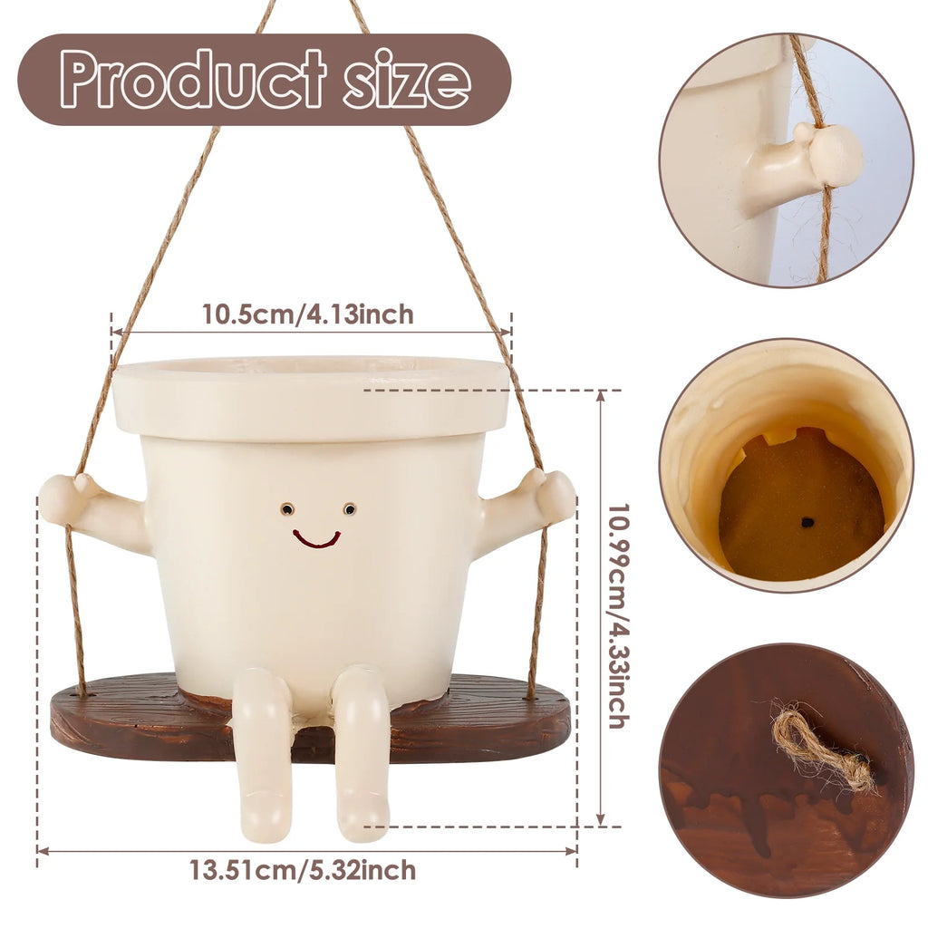 Swing Planter Pot Smile Face
